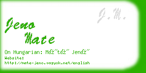 jeno mate business card